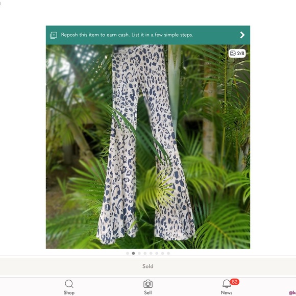 Wild Ones Leopard Bells Flares Pants - Picture 2 of 7